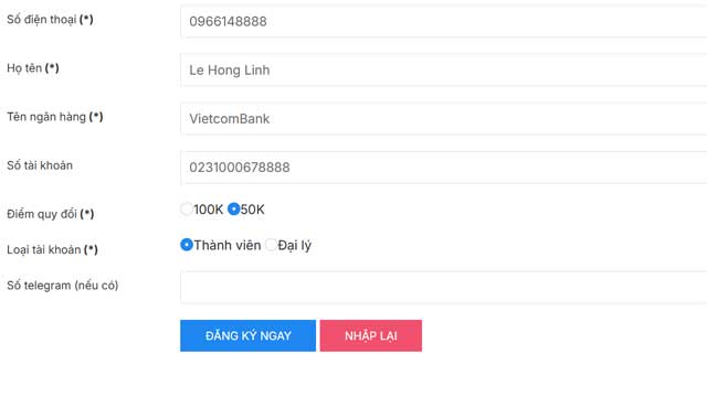 đăng ký tài khoản Viva88